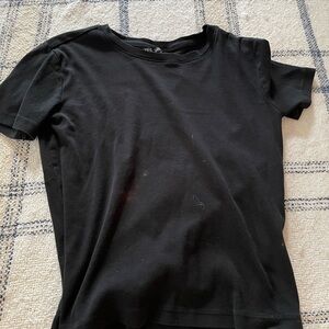 Classic Black T-Shirt(Bleach stain)